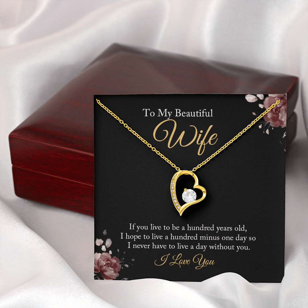 CardWelry To my Beautiful Wife Necklace form Husband, Anniversary gifts for Her, Husband gift to Wife Birthday Jewelry
