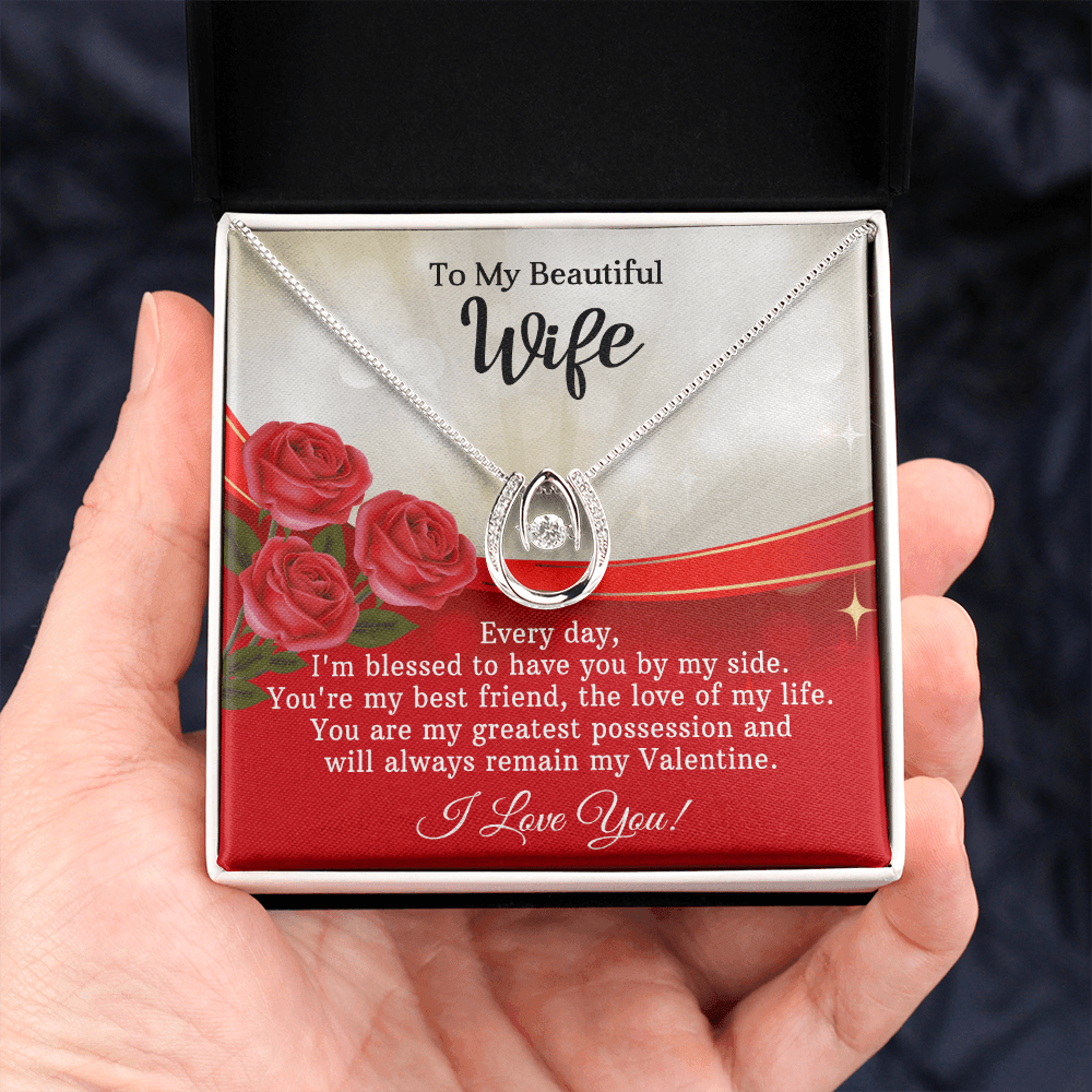 CardWelry To My Beautiful Wife Necklace Gift from Husband, You are my greatest possession and will always remain my Valentine. Jewelry