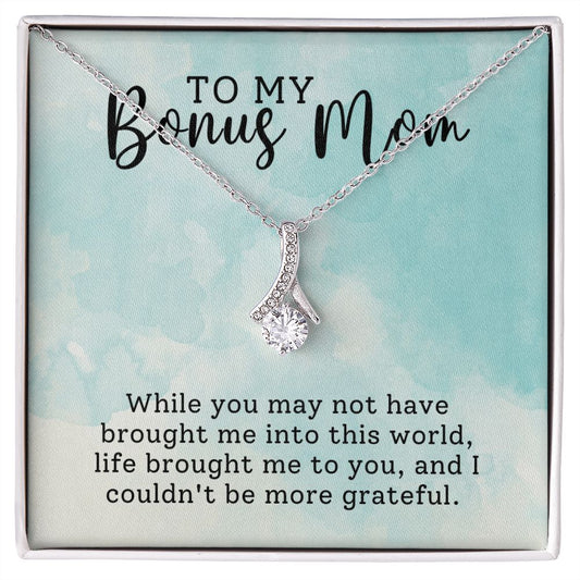 CARDWELRYJewelryTo My Bonus Mom, I Couldn't Be More Grateful Alluring Beauty CardWelry Gift