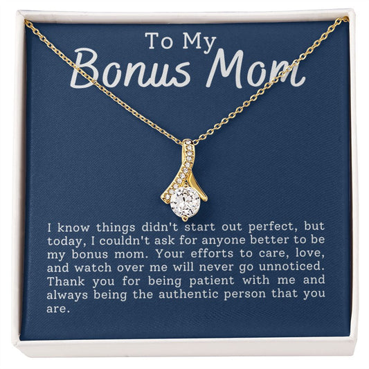 CARDWELRYJewelryTo My Bonus Mom, thank You for Being Patient Alluring Beauty CardWelry Gift