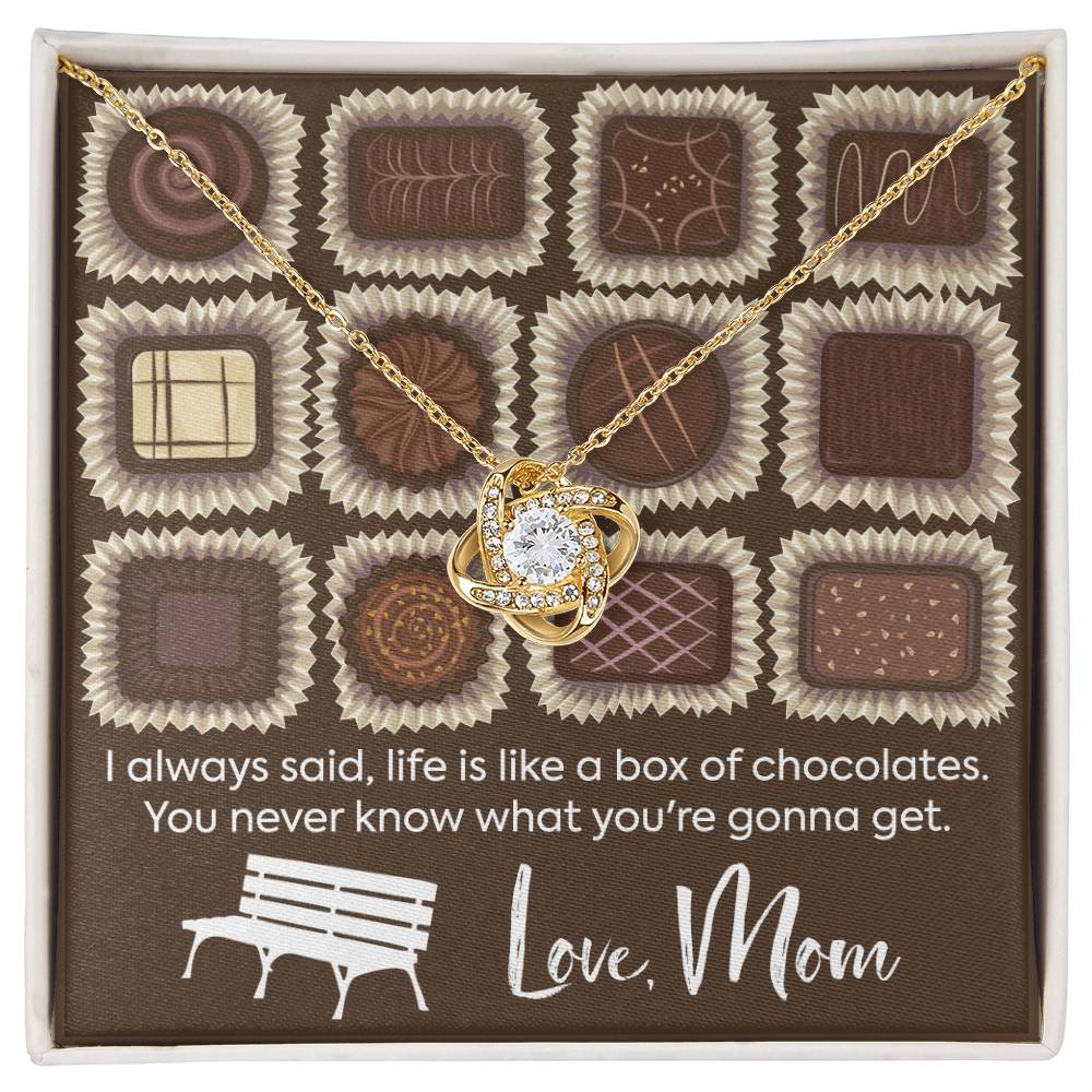 CARDWELRYJewelryTo My Daughter, Life is Like a Box of Chocolates... Love, Mom Love Knot CardWelry Gift