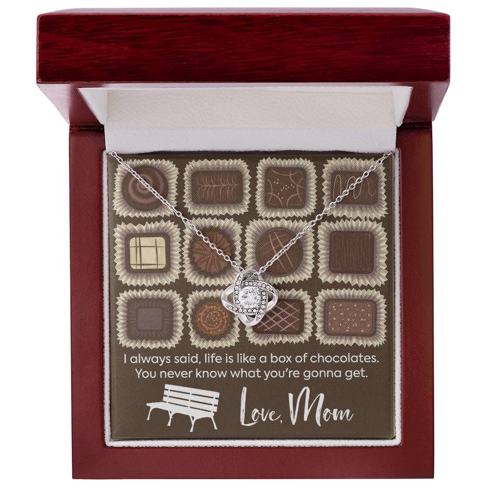 CARDWELRYJewelryTo My Daughter, Life is Like a Box of Chocolates... Love, Mom Love Knot CardWelry Gift