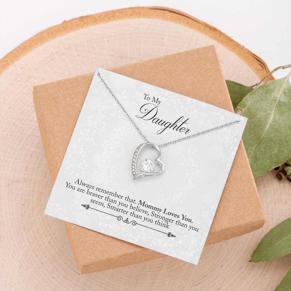 CardWelry To My Daughter Love Necklace Gift from Mom - Always remember Mommy Loves You. Necklace for Daughter Gift from Mommy Jewelry