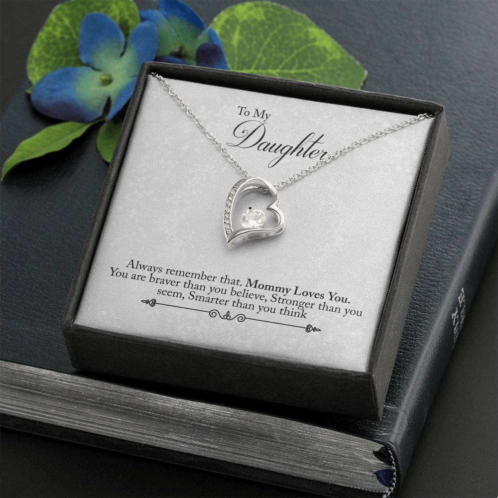 CardWelry To My Daughter Love Necklace Gift from Mom - Always remember Mommy Loves You. Necklace for Daughter Gift from Mommy Jewelry