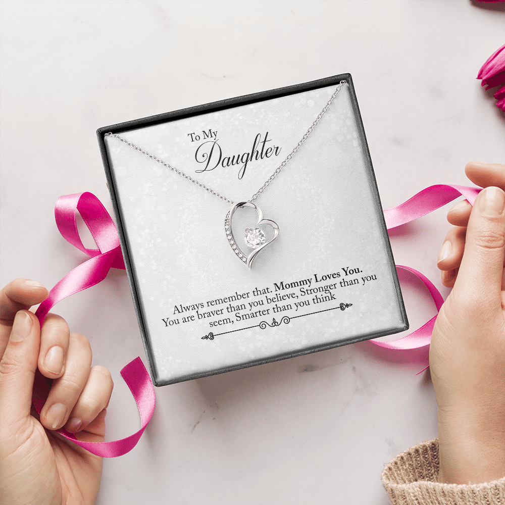 CardWelry To My Daughter Love Necklace Gift from Mom, Always remember Mommy Loves You, Necklace for Daughter Gift from Mommy Jewelry