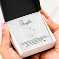 CardWelry To My Daughter Love Necklace Gift from Mom, Always remember Mommy Loves You, Necklace for Daughter Gift from Mommy Jewelry 14k White Gold Finish Standard Box