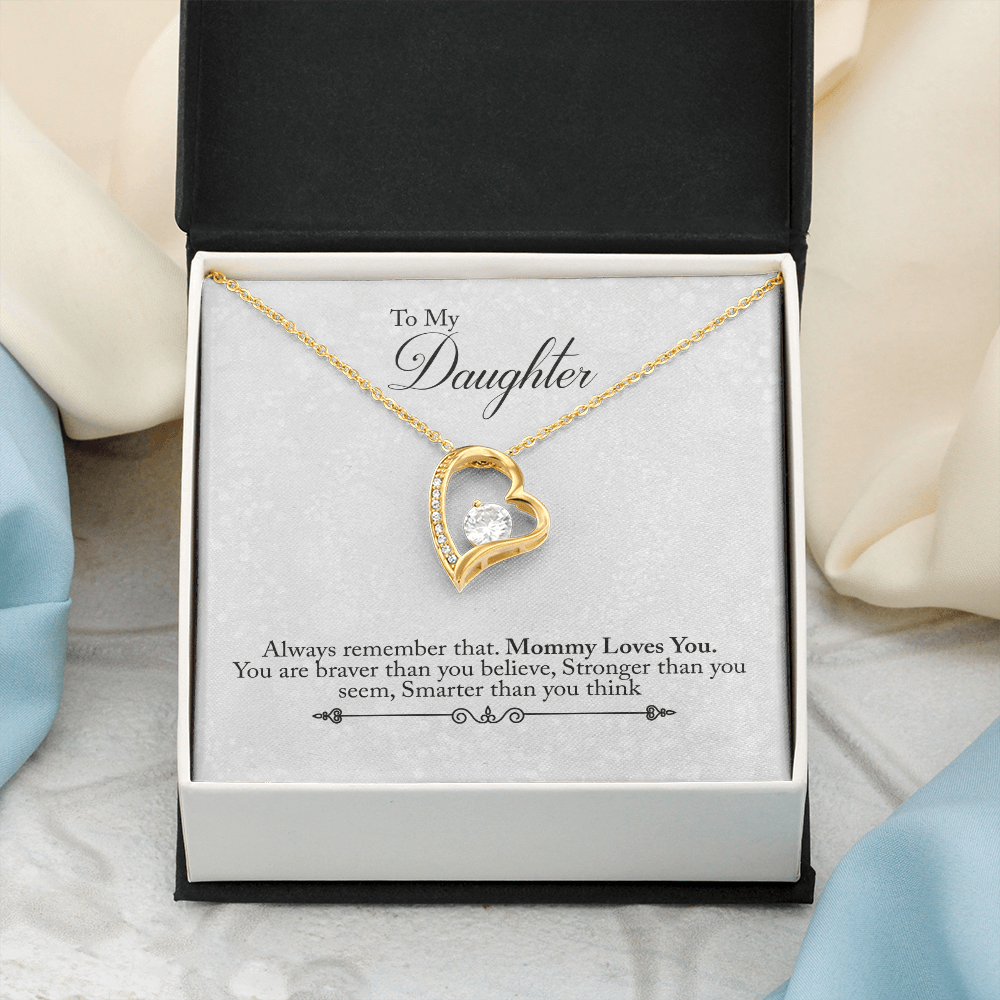 CardWelry To My Daughter Love Necklace Gift from Mom, Always remember Mommy Loves You, Necklace for Daughter Gift from Mommy Jewelry