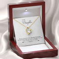 CardWelry To My Daughter Love Necklace Gift from Mom, Always remember Mommy Loves You, Necklace for Daughter Gift from Mommy Jewelry 18k Yellow Gold Finish Luxury Box