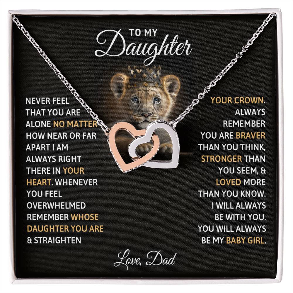 CARDWELRYJewelryTo My Daughter, You Will Always Be My Baby Girls - Interlocking Hearts Necklace