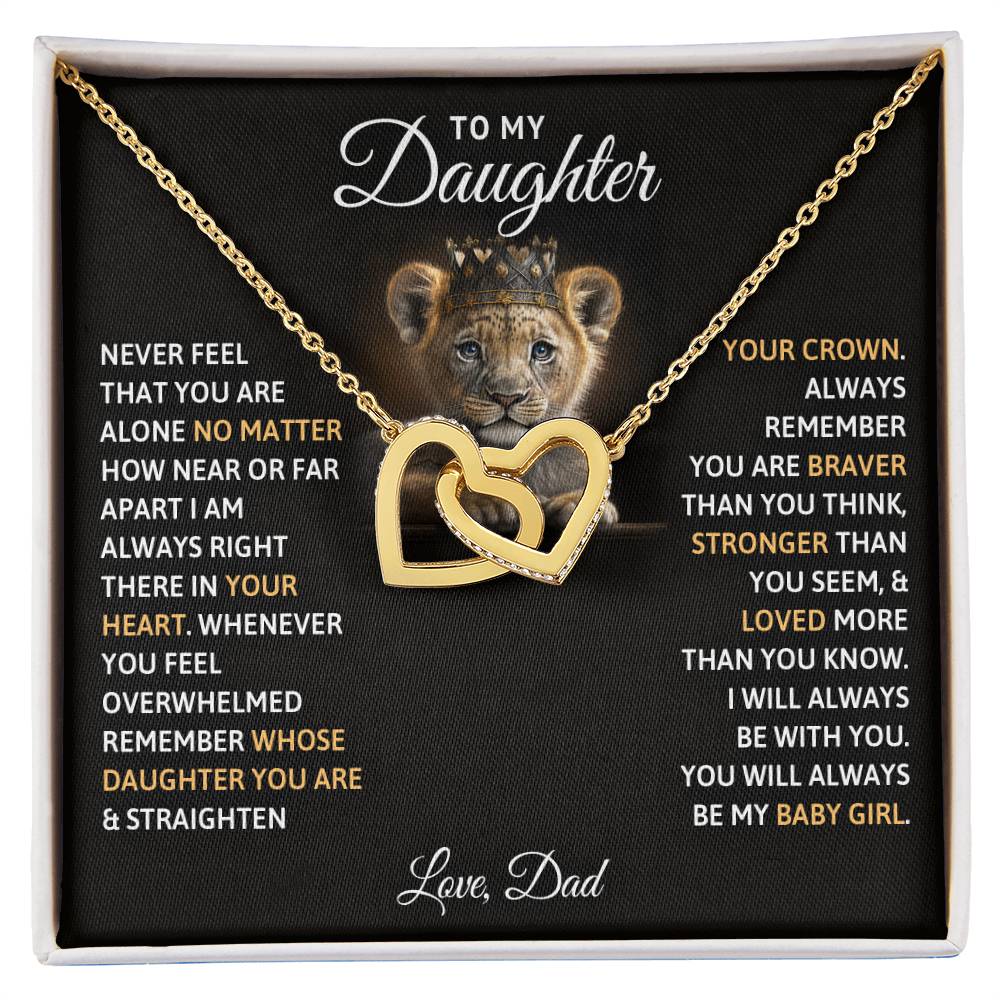 CARDWELRYJewelryTo My Daughter, You Will Always Be My Baby Girls - Interlocking Hearts Necklace