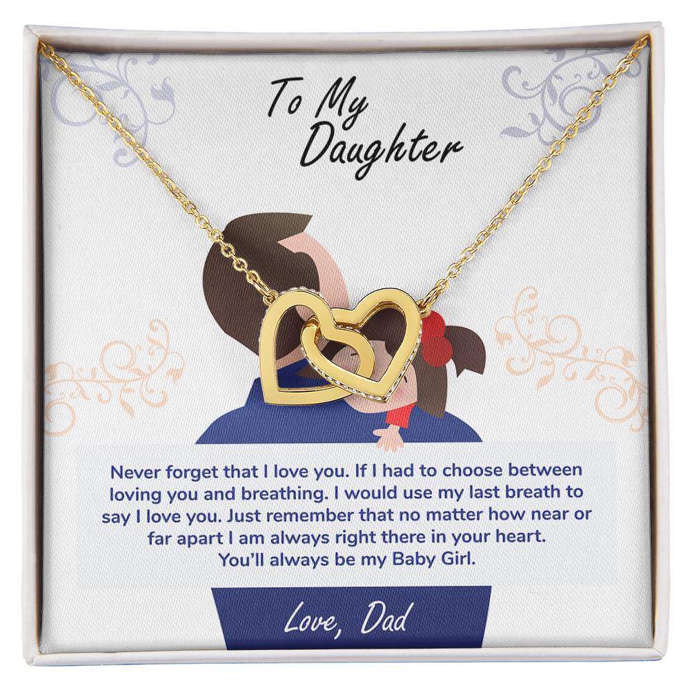 CARDWELRYJewelryTo My Daughter, You'll Always Be My Baby Girl - Interlocking Hearts Necklace