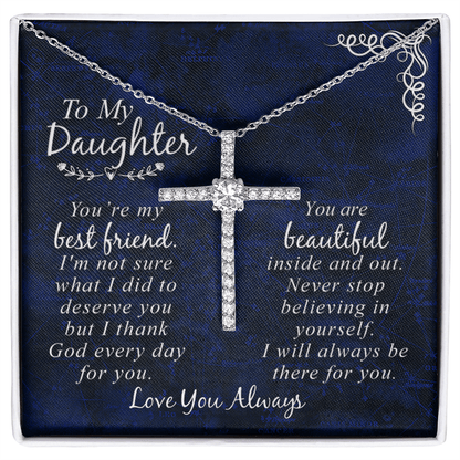 CardWelry To My Daughter You're my Best Friend You are Beautiful Necklace|Gift For Daughter|Gift For Birthday|Gift For Graduation Jewelry Standard Box