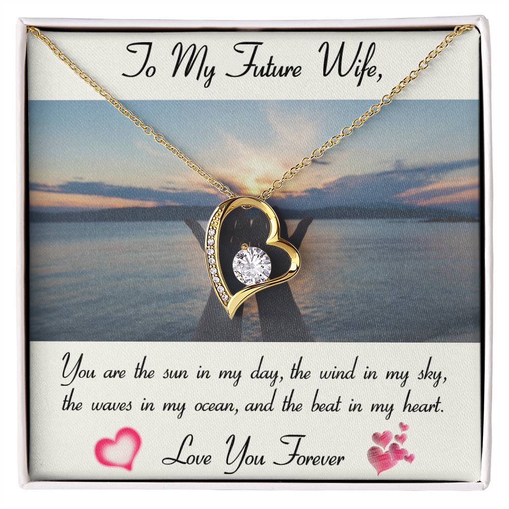 CARDWELRYJewelryTo My Future Wife, You are the sun in my day White Gold Forever Love Necklace