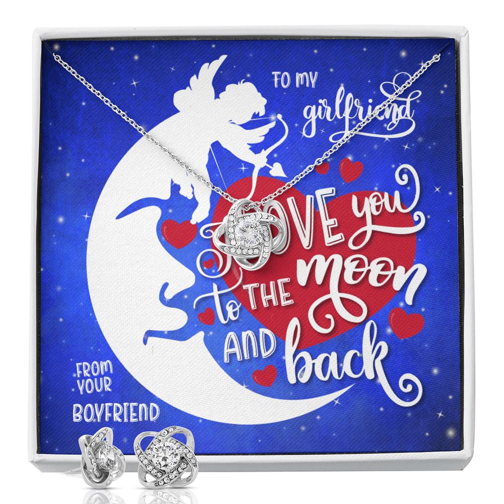 CardWelry To My Girlfriend Valentines Gifts From Boyfriend, Card with Gorgeous Earing and Necklace Gift Set for Girlfriend Jewelry