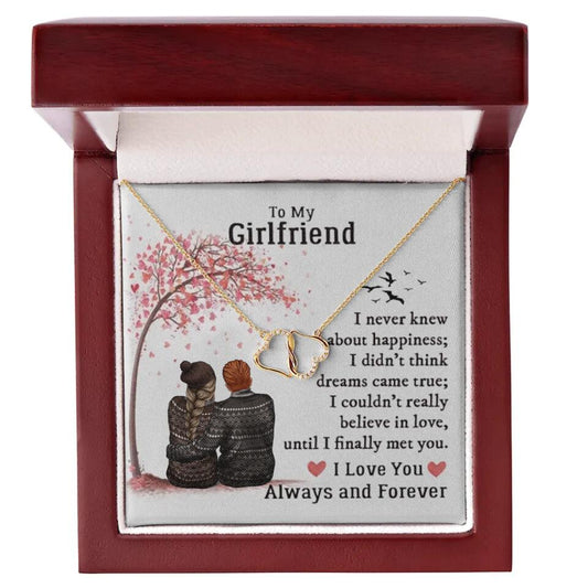 CardWelry To My Girlified Necklace Gift Personalized Message Card I Never Knew About Happiness Customizer Luxury Box w/LED