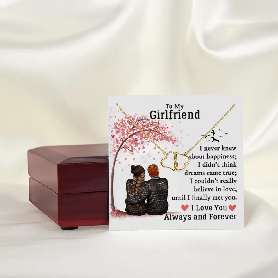 CardWelry To My Girlified Necklace Gift Personalized Message Card I Never Knew About Happiness Customizer
