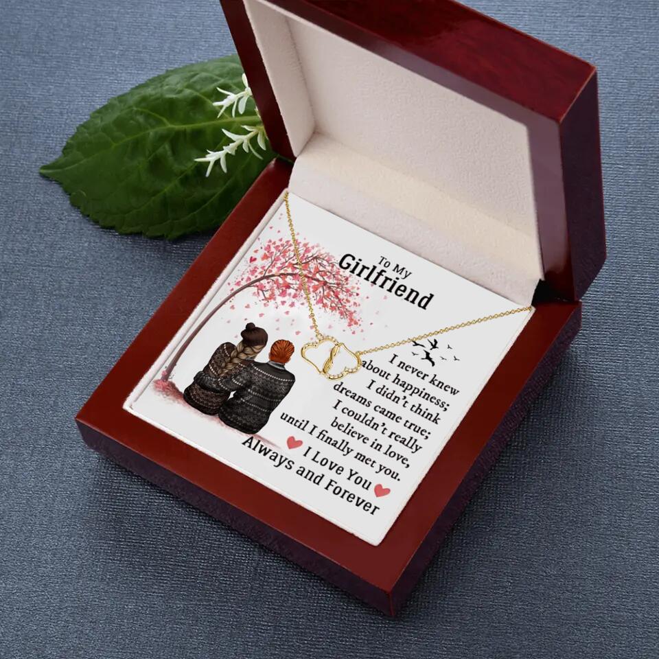 CardWelry To My Girlified Necklace Gift Personalized Message Card I Never Knew About Happiness Customizer