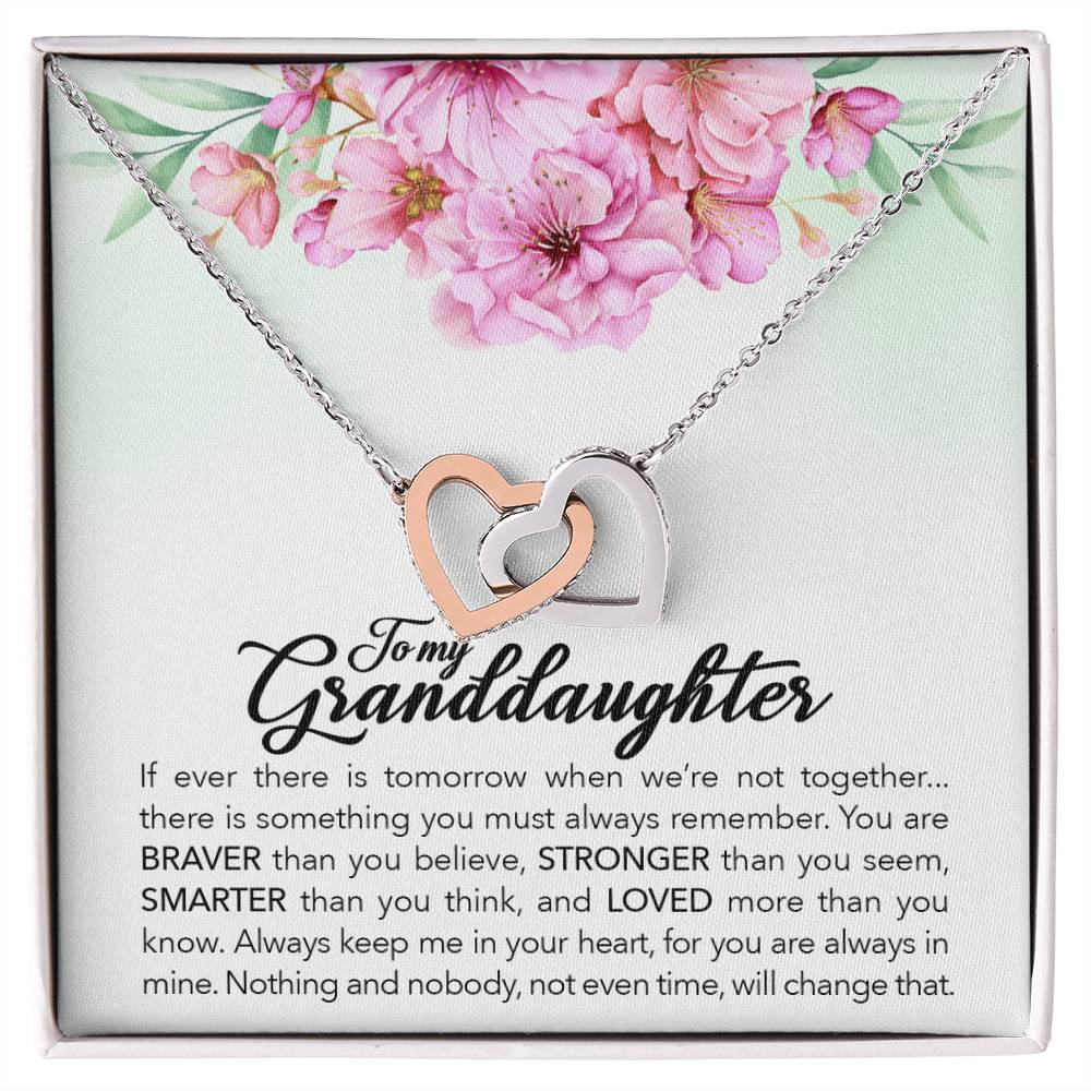 CARDWELRYJewelryTo My Granddaughter, Always Keep Me In Your Heart, - Interlocking Hearts Necklace