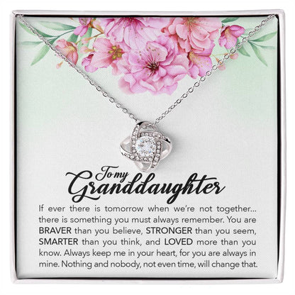 CARDWELRYJewelryTo My Granddaughter, Always Keep Me In Your Heart, Love Knot Necklace Gift