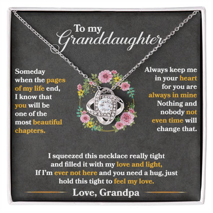 CARDWELRYJewelryTo My Granddaughter, Hold This Tight To Feel My Love Love Knot Necklace Gift