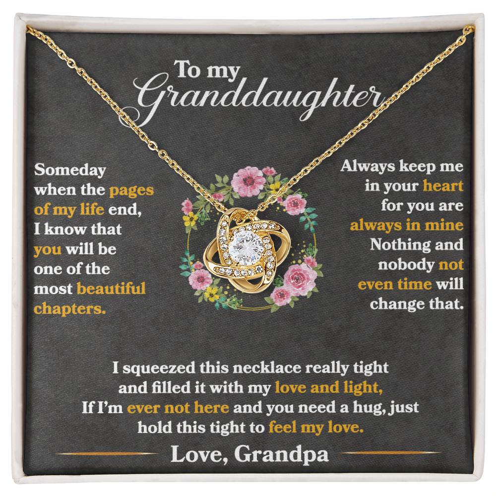 CARDWELRYJewelryTo My Granddaughter, Hold This Tight To Feel My Love Love Knot Necklace Gift