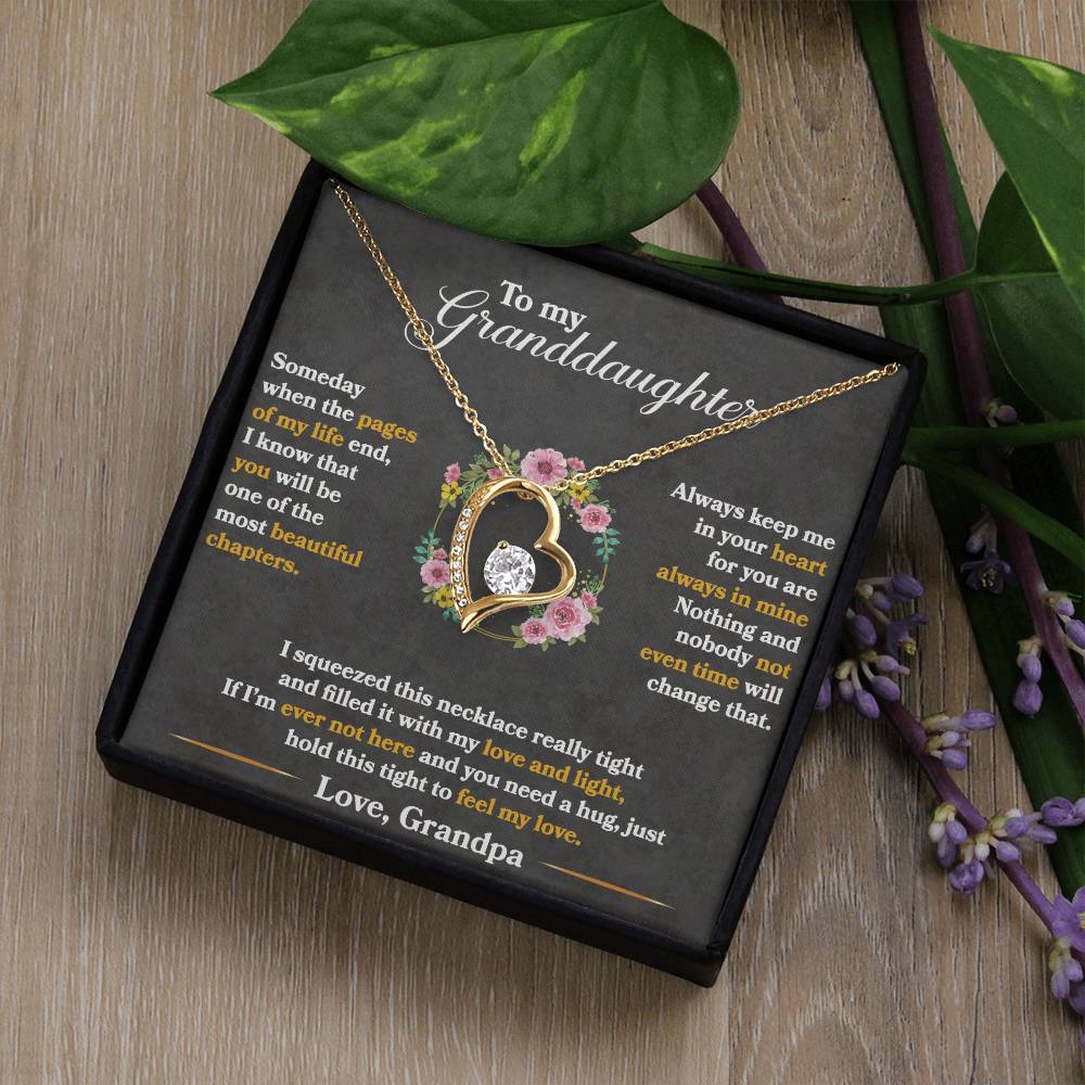 CARDWELRYJewelryTo My Granddaughter, Hold This Tight To Feel My Love White Gold Forever Love Necklace