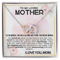CARDWELRYJewelryTo My Loving Mother, You Are My World Inter Locking Heart CardWelry Gift