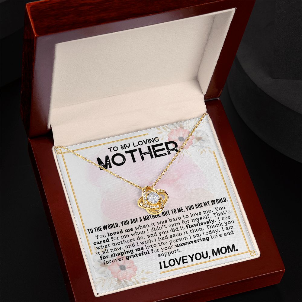 CARDWELRYJewelryTo My Loving Mother, You Are My World Love Knot CardWelry Gift