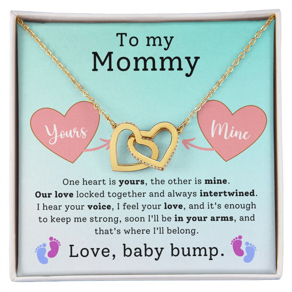CARDWELRYJewelryTo My Mommy, love, Babt Bump Inter Locking Heart CardWelry Gift