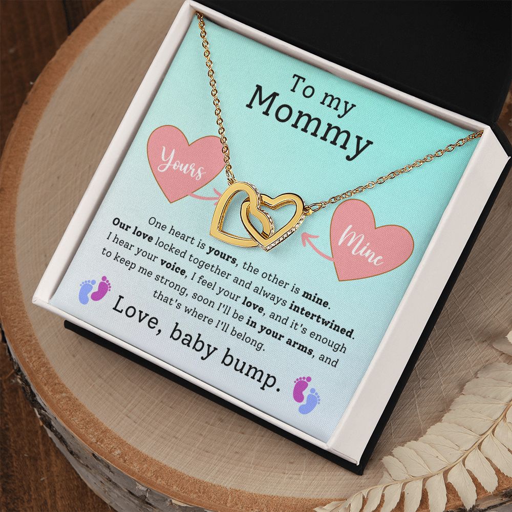 CARDWELRYJewelryTo My Mommy, love, Babt Bump Inter Locking Heart CardWelry Gift
