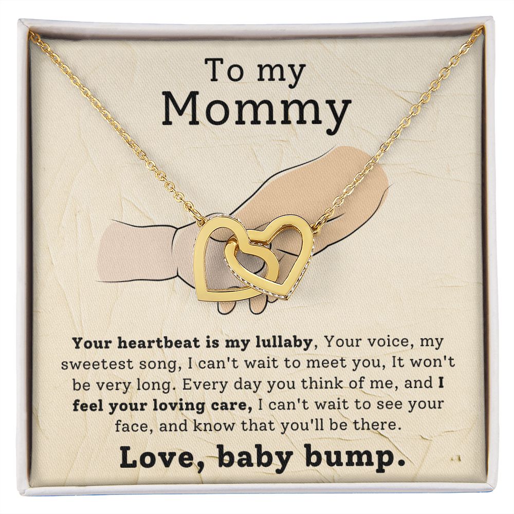 CARDWELRYJewelryTo My Mommy, Your Heartbeat Is My Lullaby Inter Locking Heart CardWelry Gift