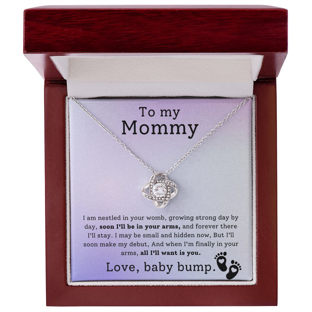 CARDWELRYJewelryto My Moomy, soon I'll Be In Your Arm Love Knot CardWelry Gift