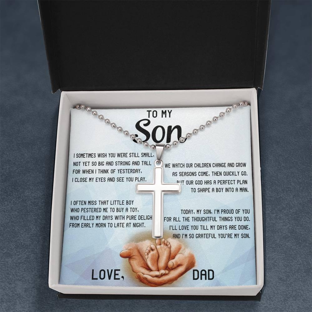 CardWelry To My Son from Dad Military Style Necklace, Son Gifts from Dad Jewelry