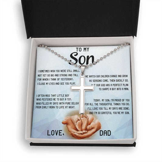 CardWelry To My Son from Dad Military Style Necklace, Son Gifts from Dad Jewelry
