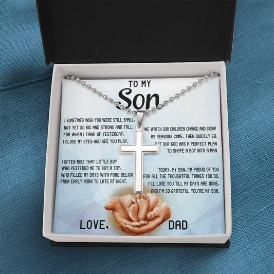 CardWelry To My Son from Dad Military Style Necklace, Son Gifts from Dad Jewelry Standard Box
