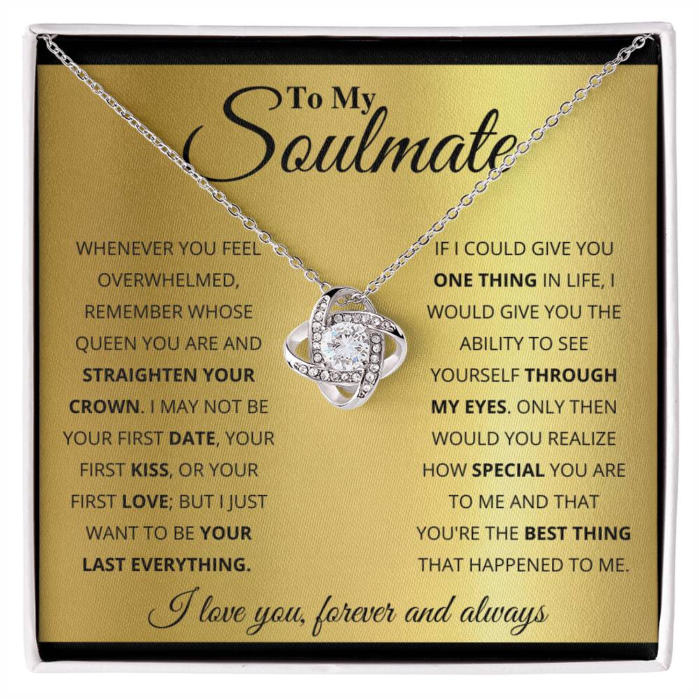 CARDWELRYJewelryTo My Soulmate, You're The Best Thing That Happened To Me Love Knot Necklace Gift