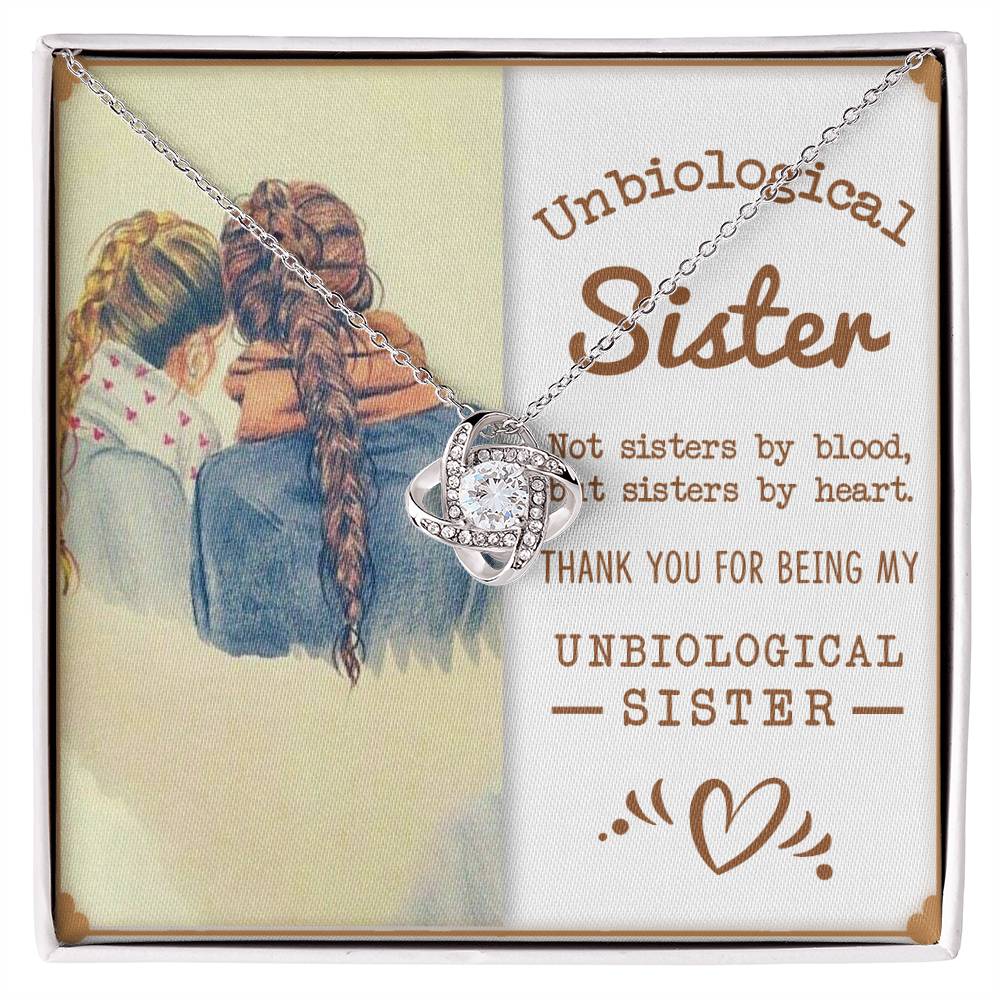 CARDWELRYJewelryTo My Unbiological Sister, Sisters By Heart Love Knot Necklace Gift