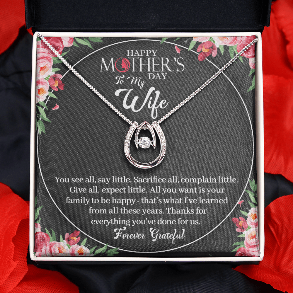 CardWelry To My Wife Happy Mothers Day, Meaningful Mothers Day Necklace Message Card Gift from Husband Jewelry