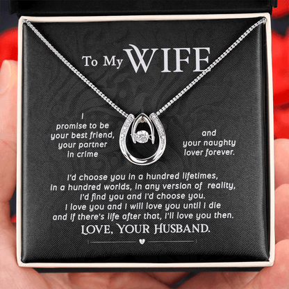 CardWelry To My Wife Necklace gift from Husband, I Promise to be your best friend Destiny Necklace Gift for Her Jewelry Standard Box