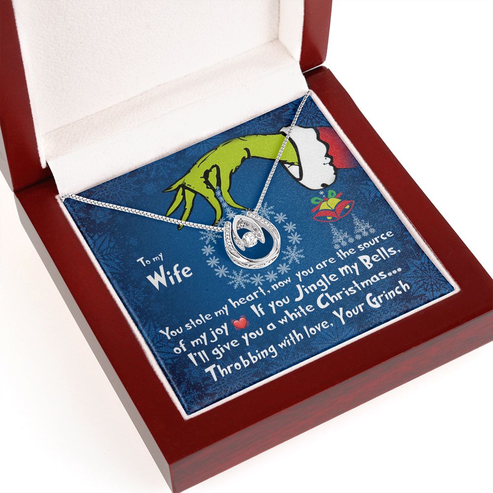 CardWelry To My Wife Necklace, You Stole my heart Funny Grinch Christmas Card Necklace Jewelry
