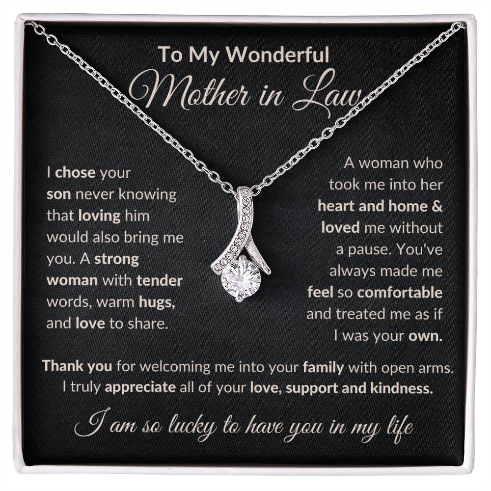 CARDWELRYJewelryTo My Wonderful Mother In Law, I Truly Appriciate All of Your Love Alluring Beauty CardWelry Gift