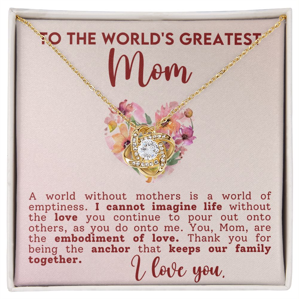 CARDWELRYJewelryTo The World's Greatest Mom Love Knot CardWelry Gift