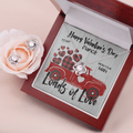 CardWelry Valentine's Day Gifts To Fiancé Truck-Of-Love, Gorgeous Earing and Necklace Set Jewelry Mahogany Style Luxury Box