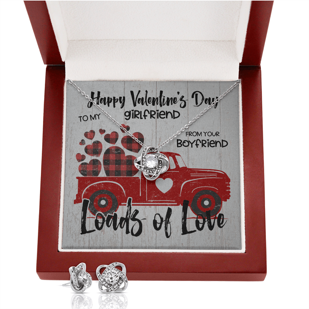 CardWelry Valentine's Day Gifts To Girlfriend from Boyfriend, Truck-Of-Love, Gorgeous Earing and Necklace Set for Girlfriend Jewelry