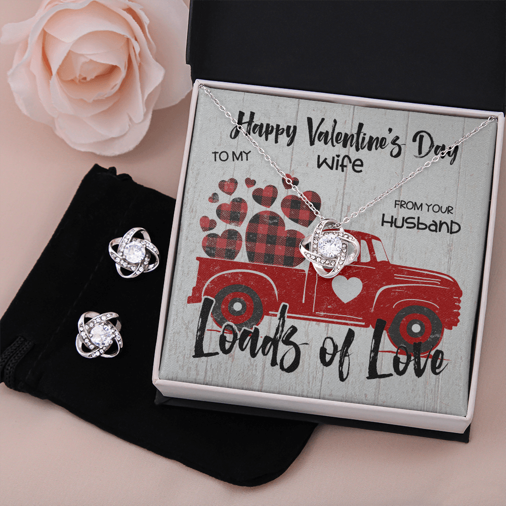 CardWelry Valentine's Day Gifts To Wife from Husband, Truck-Of-Love, Gorgeous Earing and Necklace Set for Wife Jewelry Standard Box
