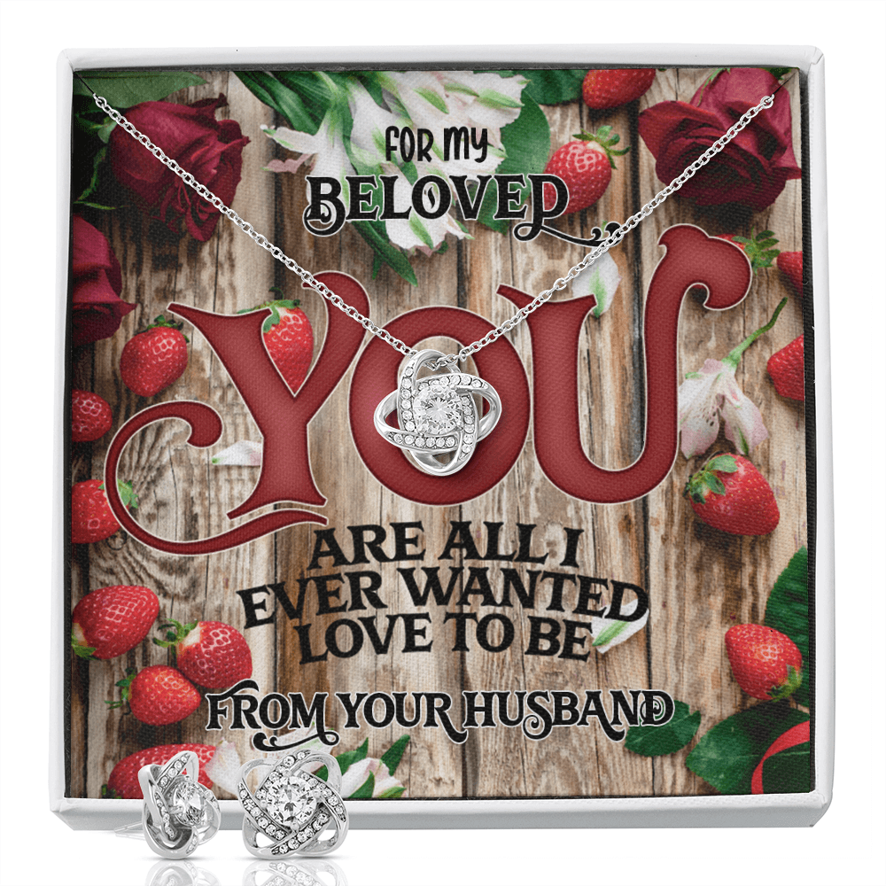 CardWelry Valentines Gifts for Wife, From Husband, All I Ever Wanted Love to Be, Valentine Card with Gorgeous Earing and Necklace Set Jewelry