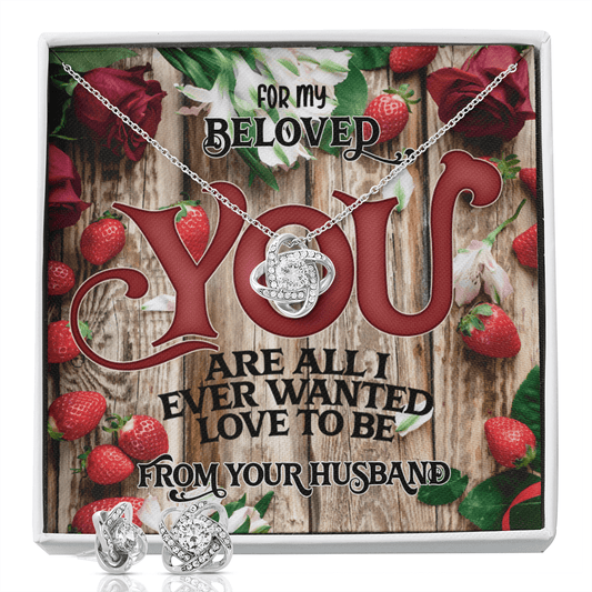CardWelry Valentines Gifts for Wife, From Husband, All I Ever Wanted Love to Be, Valentine Card with Gorgeous Earing and Necklace Set Jewelry