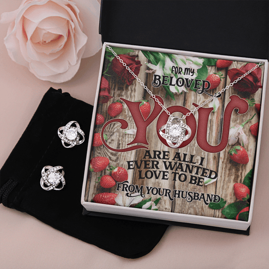 CardWelry Valentines Gifts for Wife, From Husband, All I Ever Wanted Love to Be, Valentine Card with Gorgeous Earing and Necklace Set Jewelry Standard Box