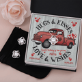 CardWelry Valentines Gifts for Wife, Hugs & Kisses Love & wishes Valentine Card with Gorgeous Earing and Necklace Gift Set from Husband to Wife Jewelry Standard Box