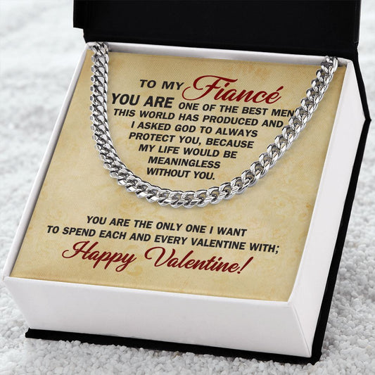 CardWelry Valentines Gifts To Fiancé, Cuban Necklace To Husband To Be Jewelry Stainless Steel Standard Box